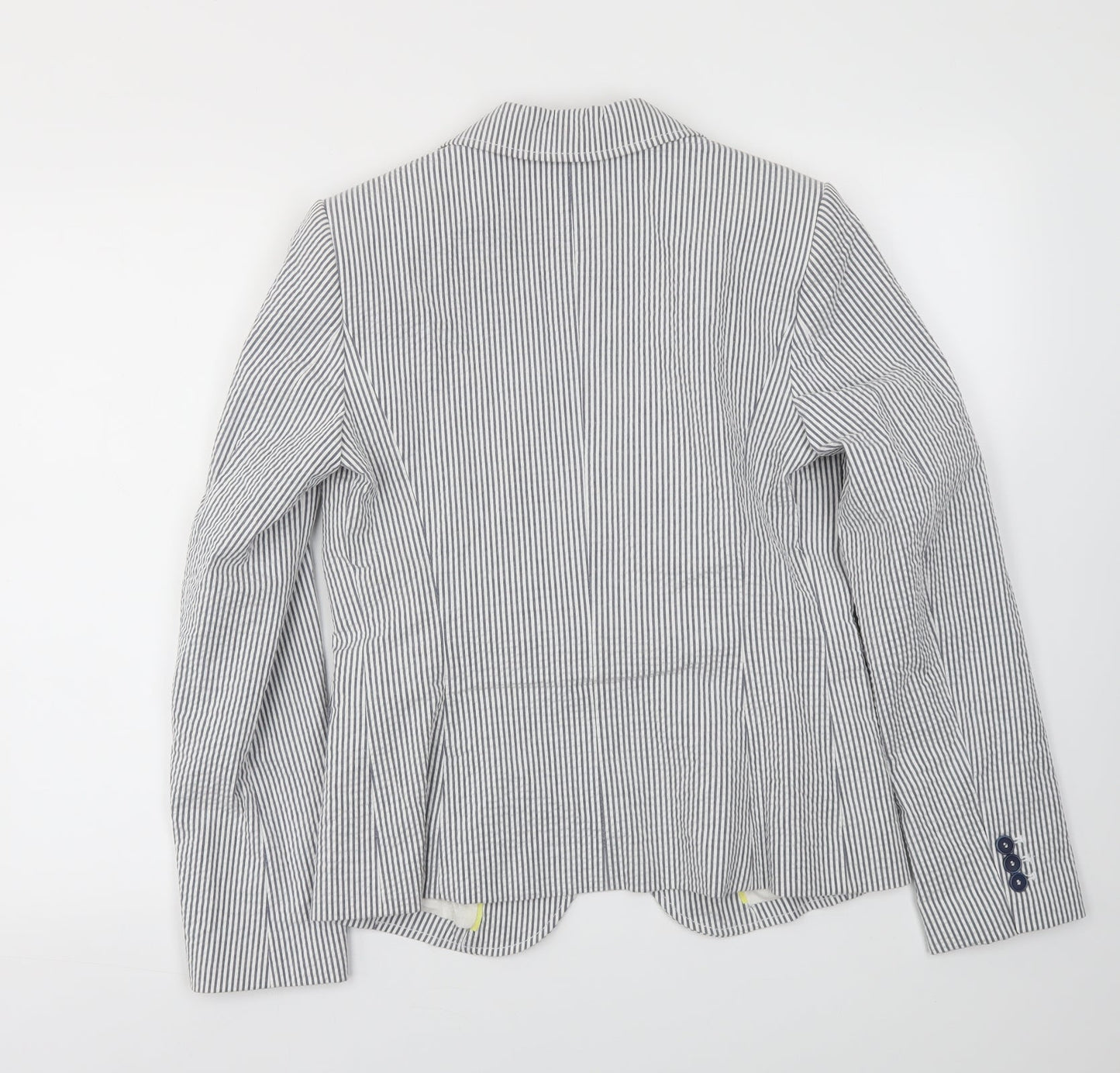 Preworn Womens Blue Striped  Jacket Blazer Size 10