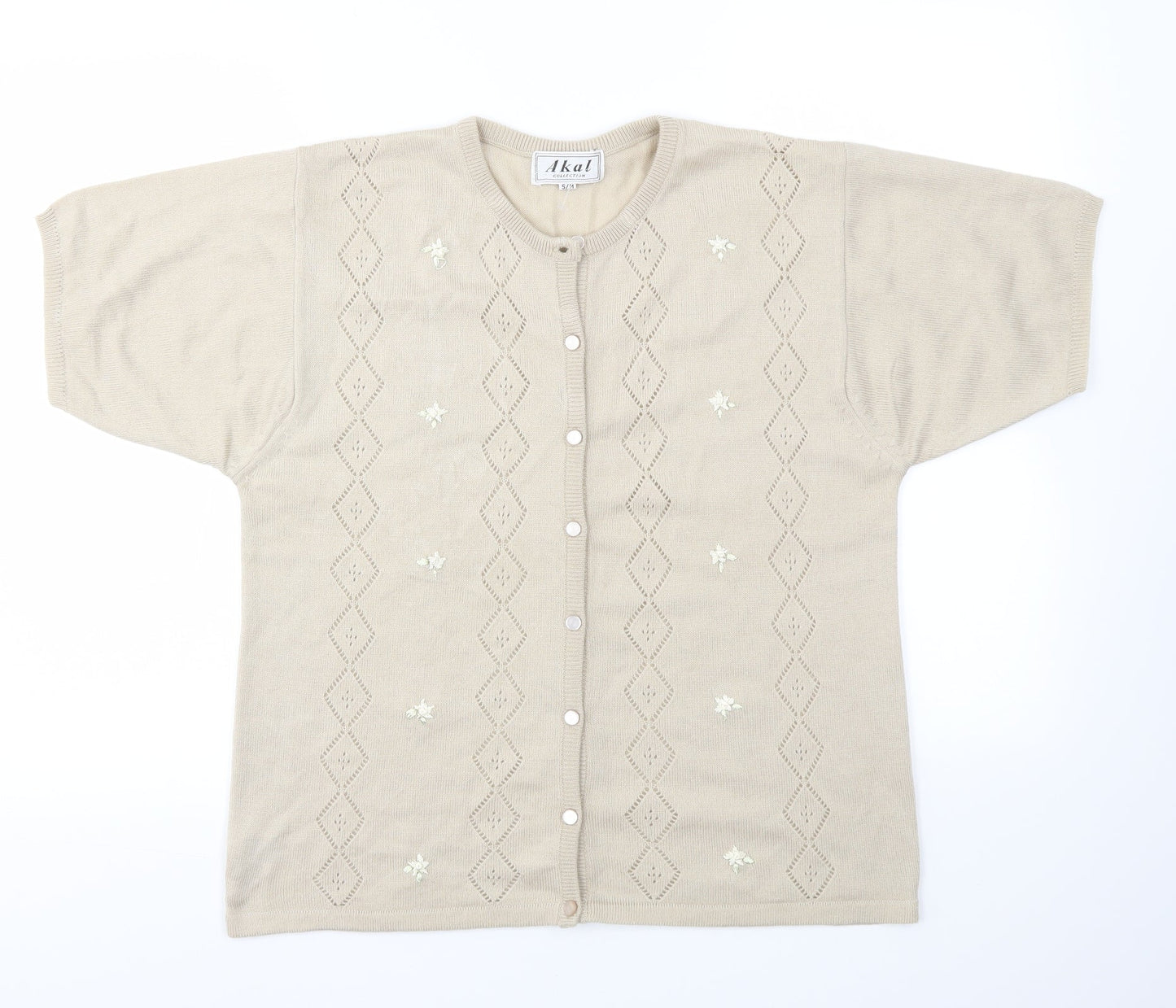 AKAL Womens Beige   Cardigan Jumper Size M