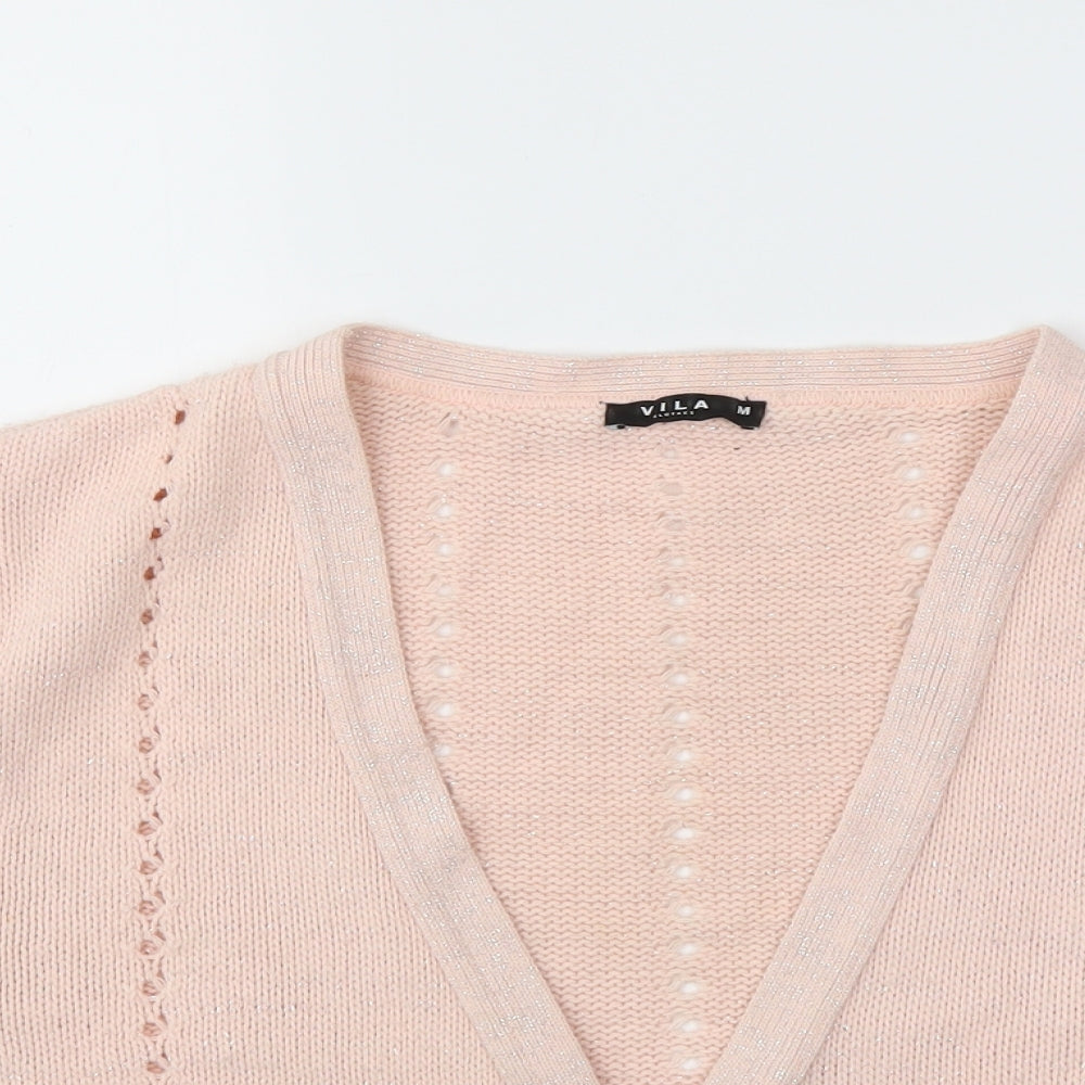 VILA Womens Pink   Cardigan Jumper Size M