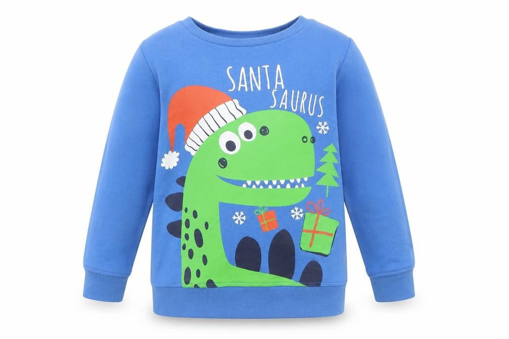 PEP&CO Boys Blue Animal Print  Pullover Sweatshirt Size 5-6 Years
