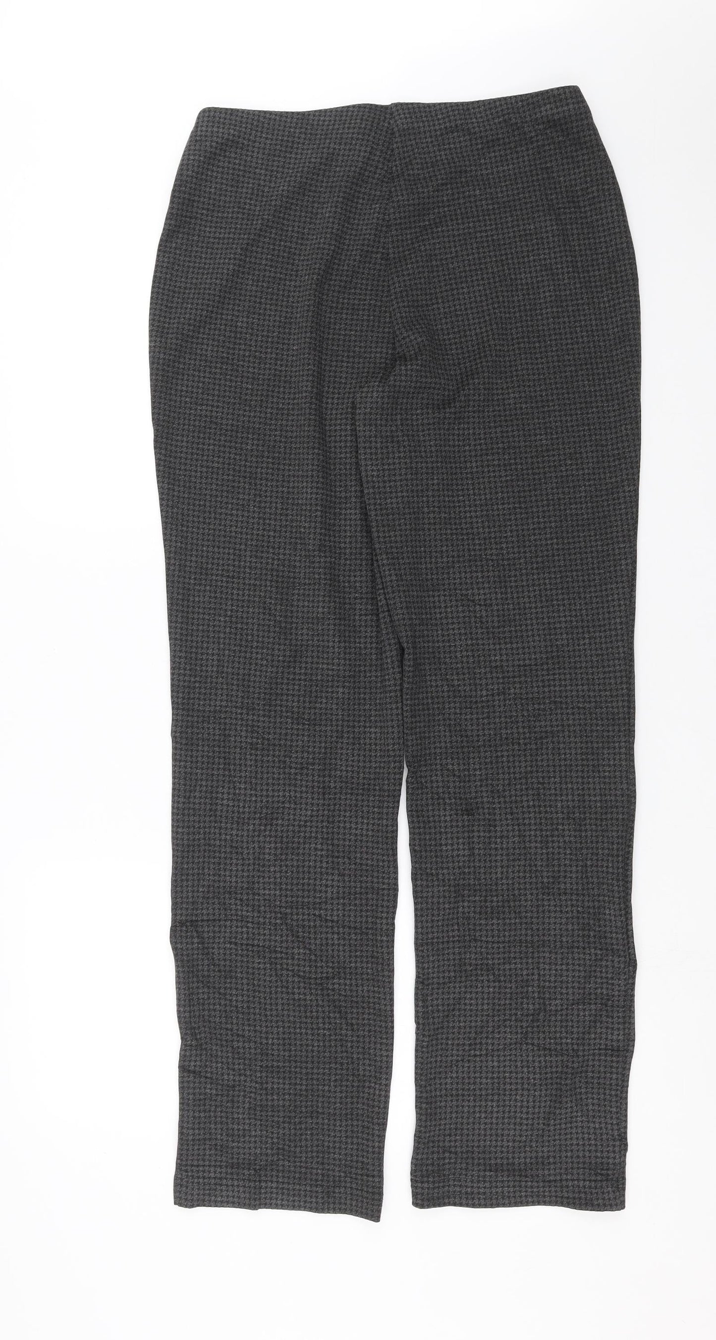 Marks and Spencer Womens Grey Houndstooth  Trousers  Size 12 L32 in