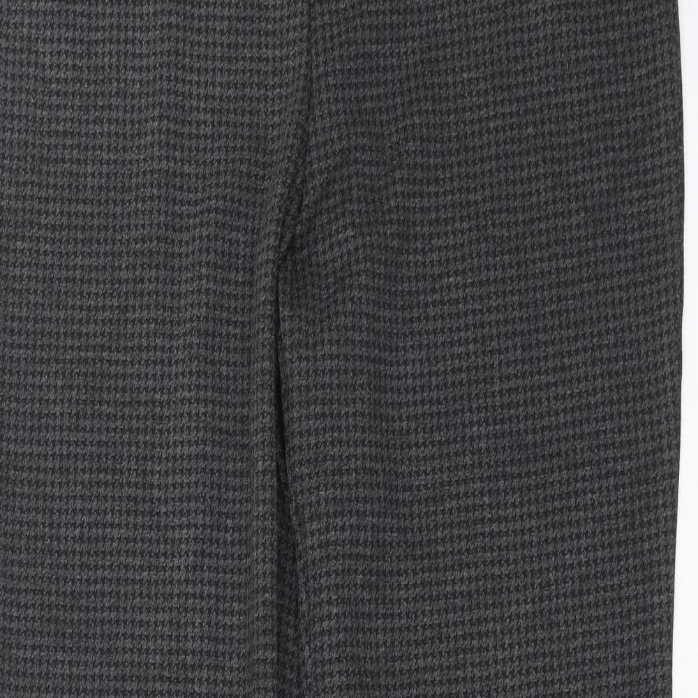Marks and Spencer Womens Grey Houndstooth  Trousers  Size 12 L32 in