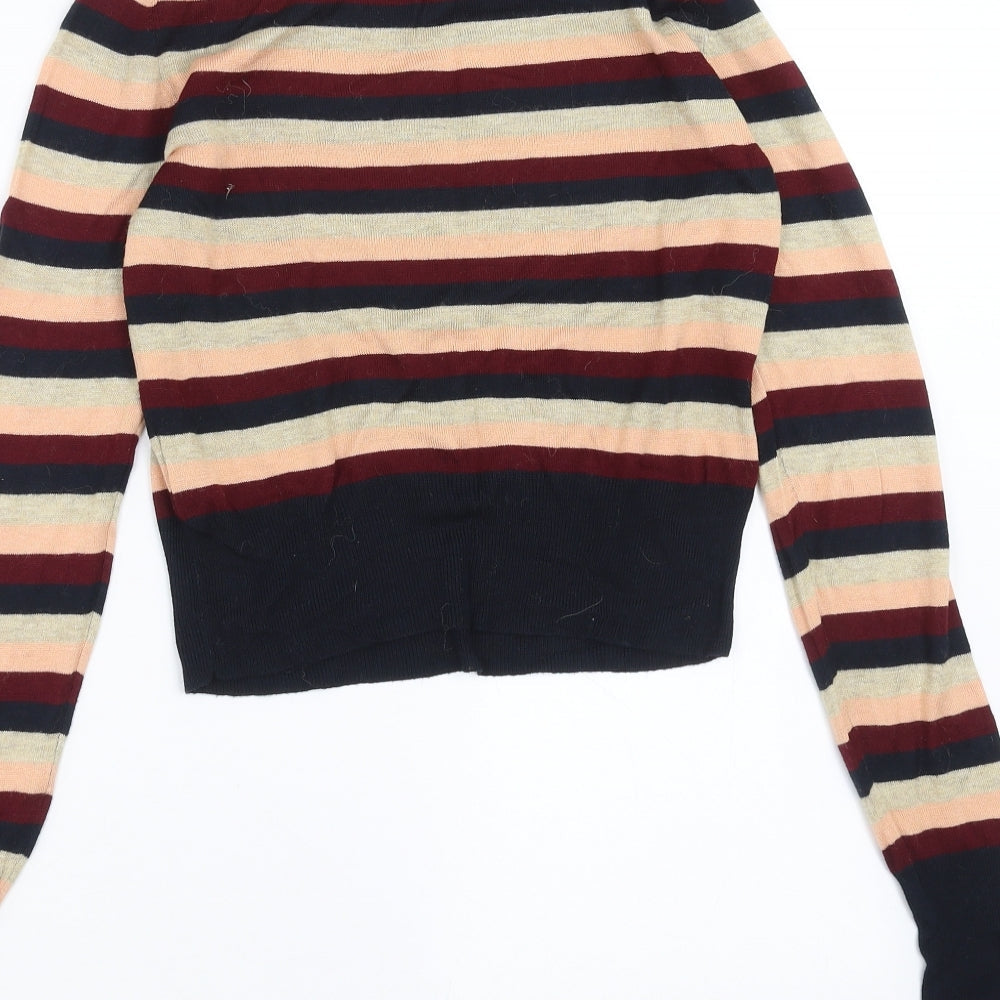 Zara Womens Multicoloured Striped Knit Pullover Jumper Size S