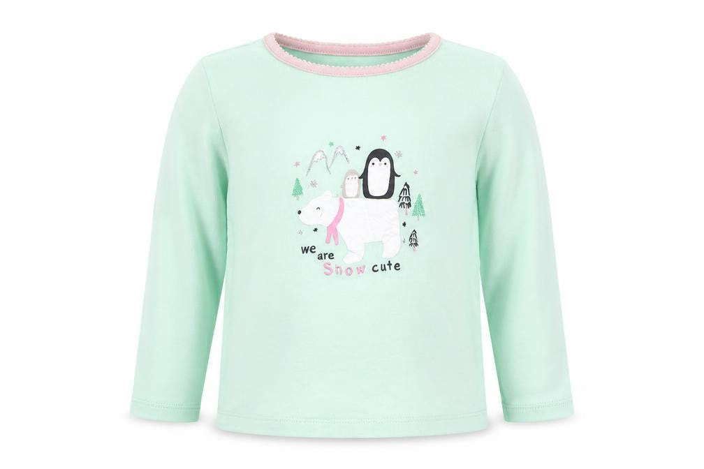 Primark Girls Green   Basic T-Shirt Size 18-24 Months  - polar bear