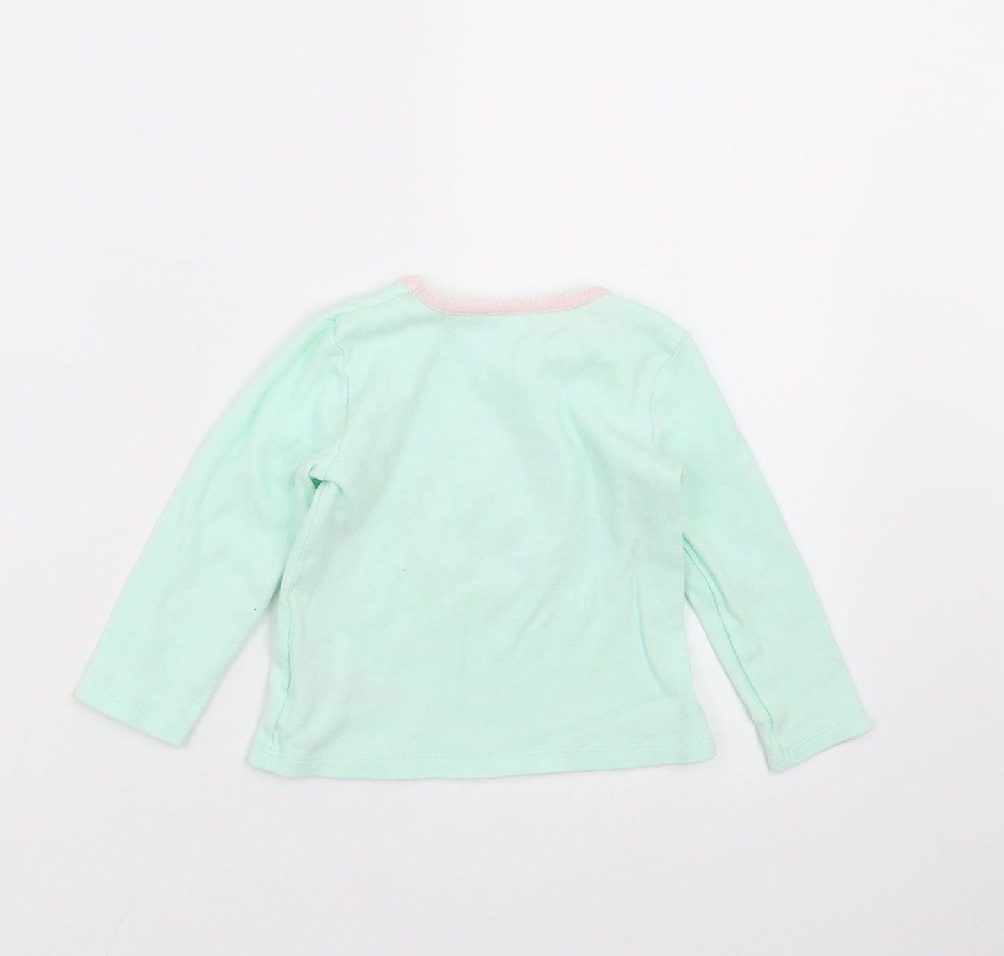 Primark Girls Green   Basic T-Shirt Size 18-24 Months  - polar bear