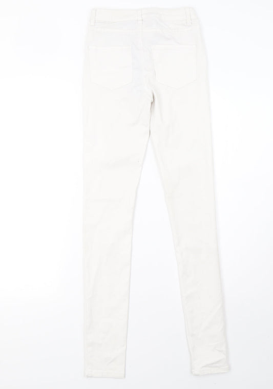 Pieces Womens White  Denim Skinny Jeans Size 6 L32 in