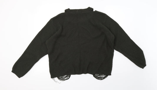 Select Womens Green  Knit Pullover Sweatshirt Size 18  - off the shoulder