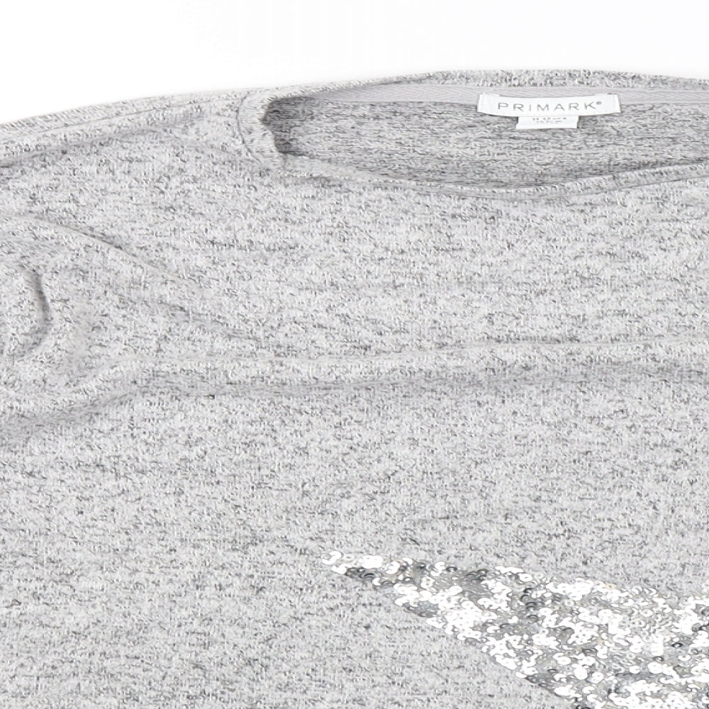 Primark Girls Grey  Knit Pullover Sweatshirt Size 11-12 Years
