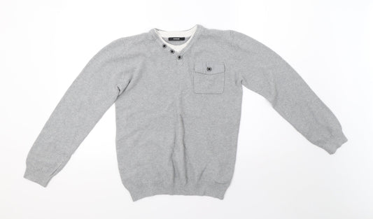 George Boys Grey  Knit Pullover Sweatshirt Size 12-13 Years