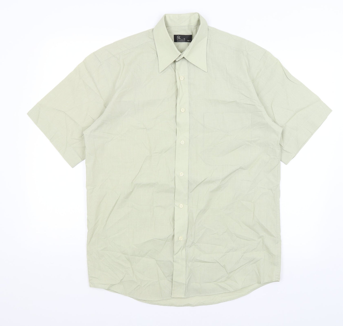 BHS Mens Green    Button-Up Size 14.5