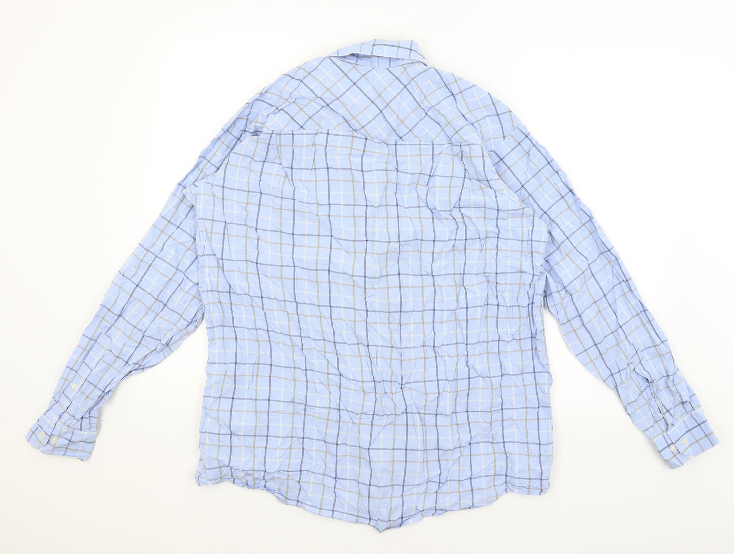 Zona Mens Blue Check   Button-Up Size L