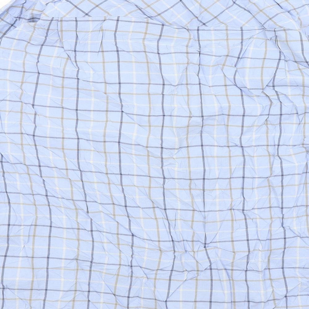 Zona Mens Blue Check   Button-Up Size L