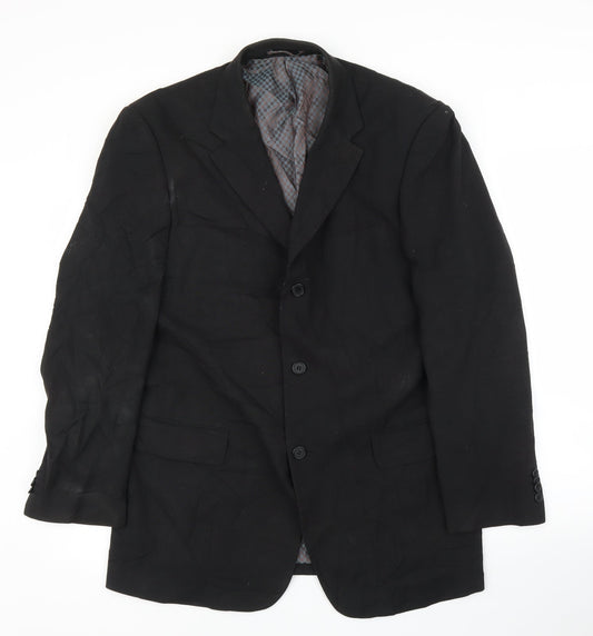 Henley & Knight Mens Black   Jacket Suit Jacket Size 40