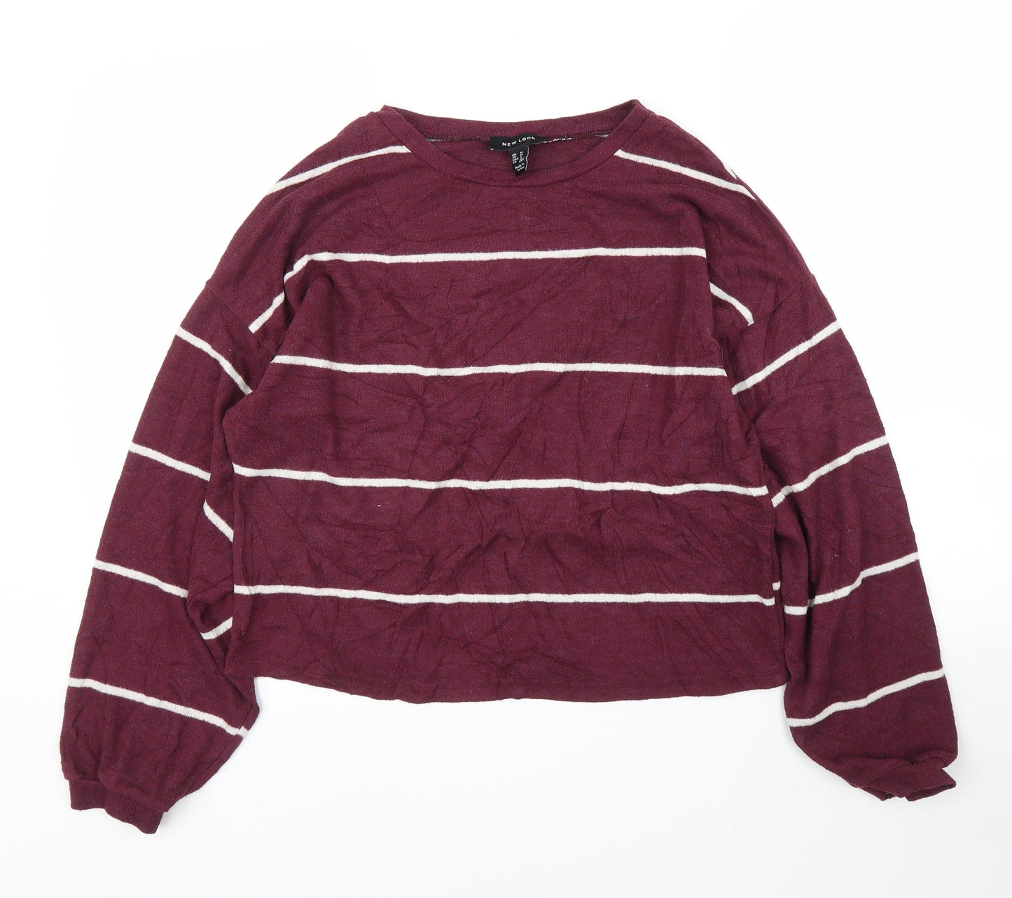 New Look Womens Purple Striped  Pullover Jumper Size M
