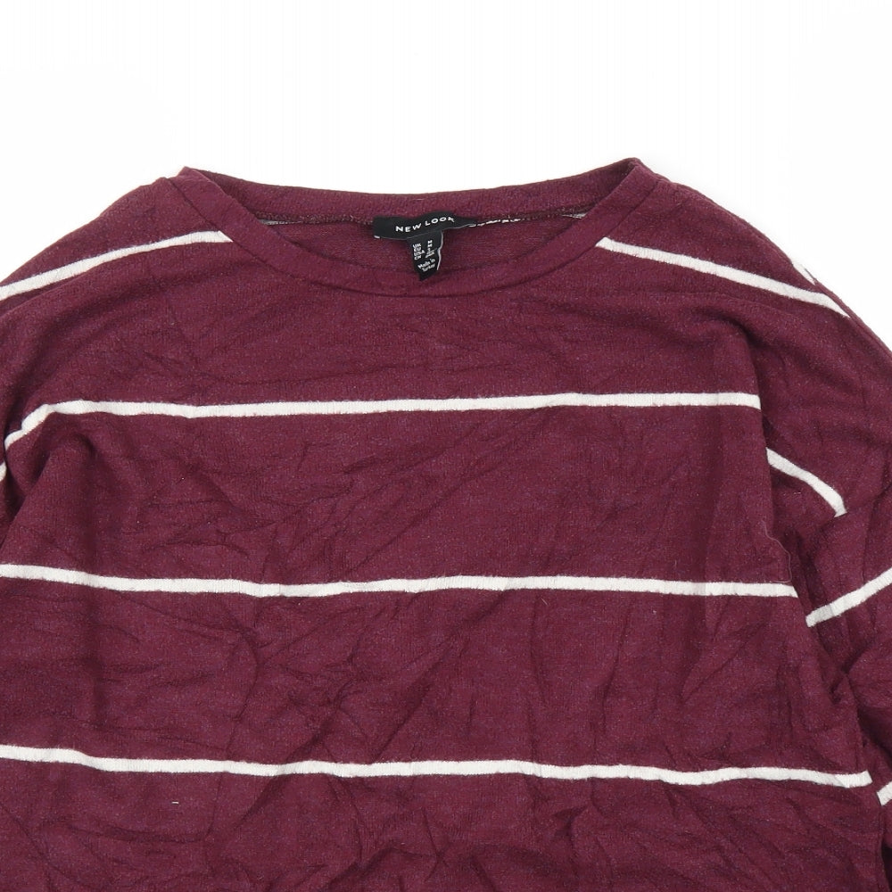 New Look Womens Purple Striped  Pullover Jumper Size M