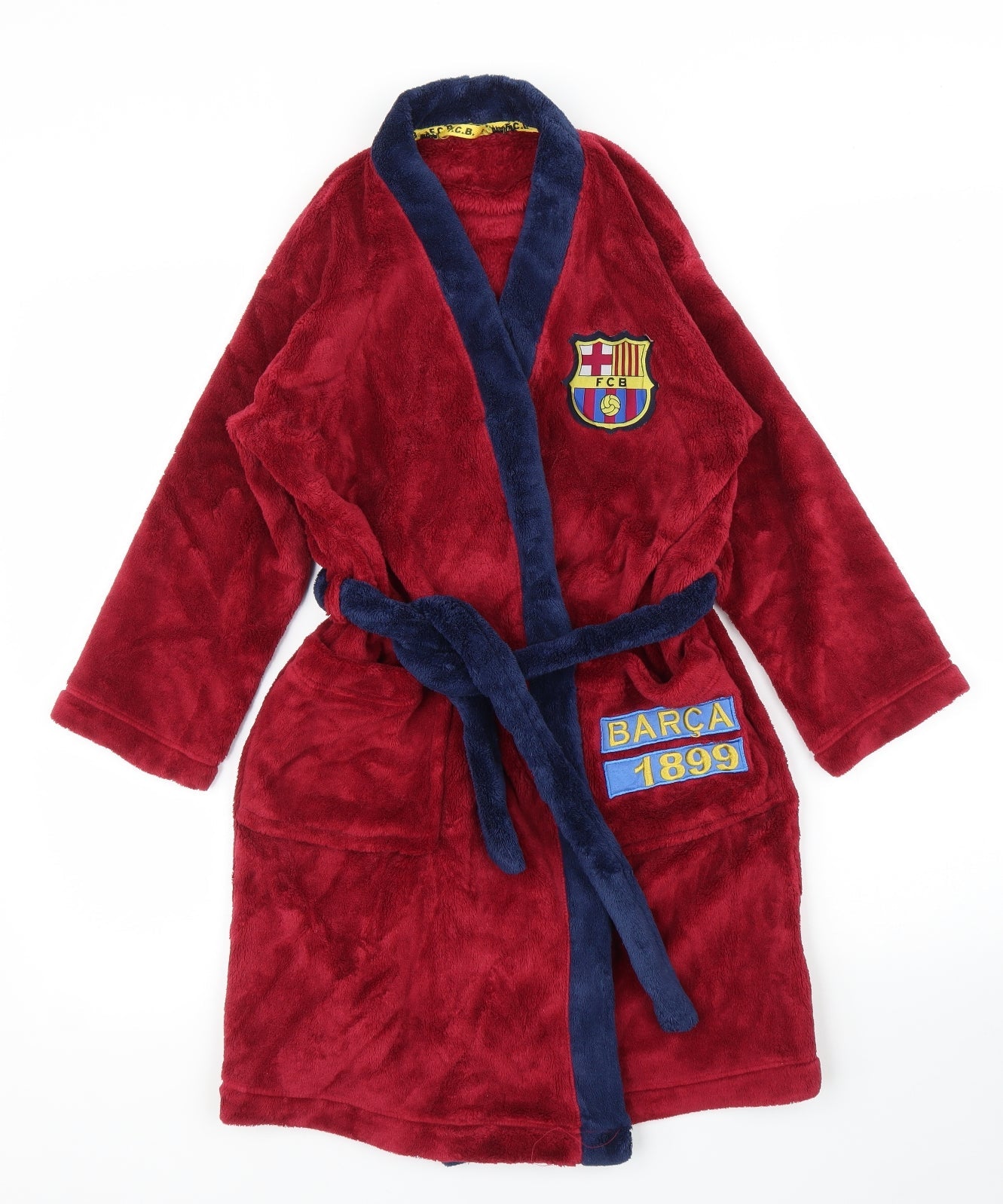 M&S Boys Purple Solid   Robe Size 7-8 Years  - FCB Barcelona