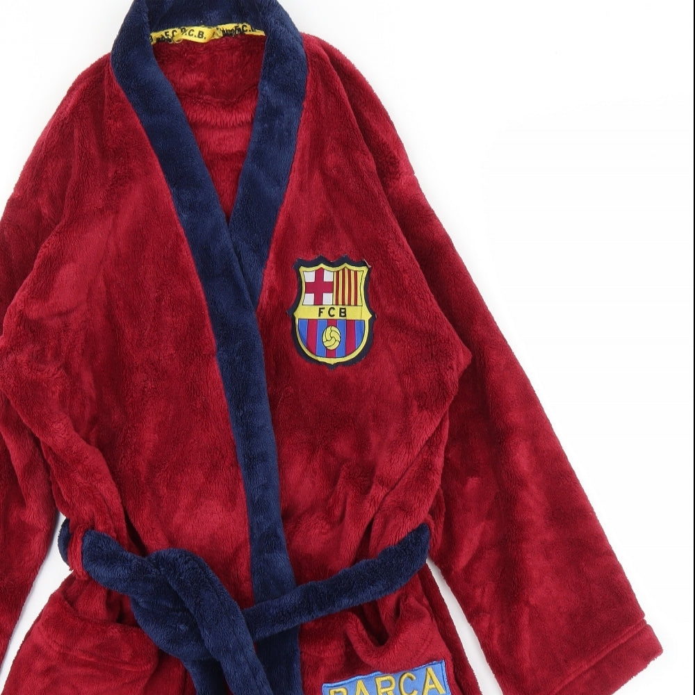 M&S Boys Purple Solid   Robe Size 7-8 Years  - FCB Barcelona