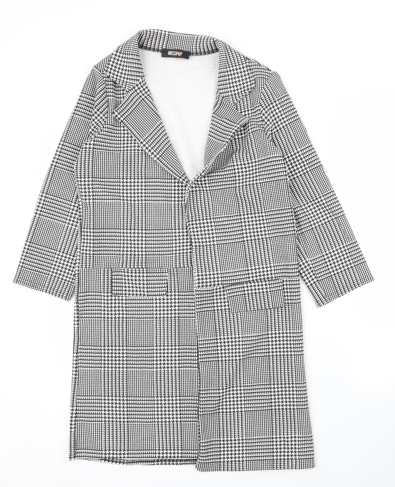 Miss Pap Womens Grey Houndstooth  Jacket  Size 8