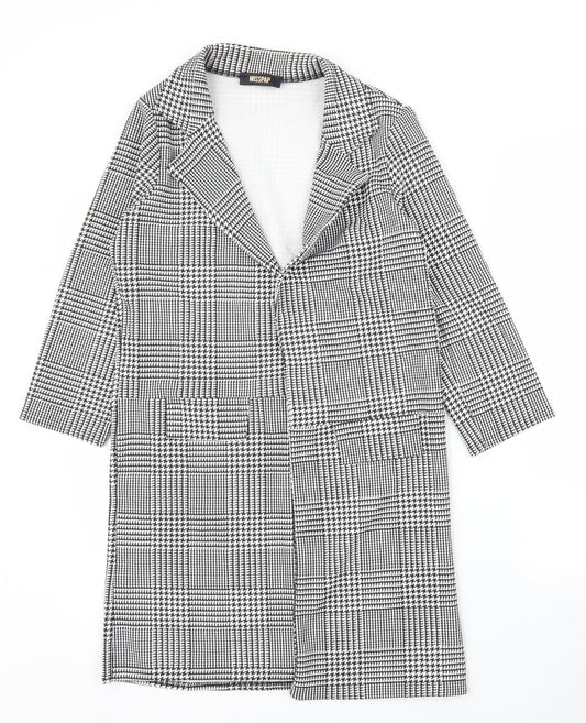 Miss Pap Womens Grey Houndstooth  Jacket  Size 8