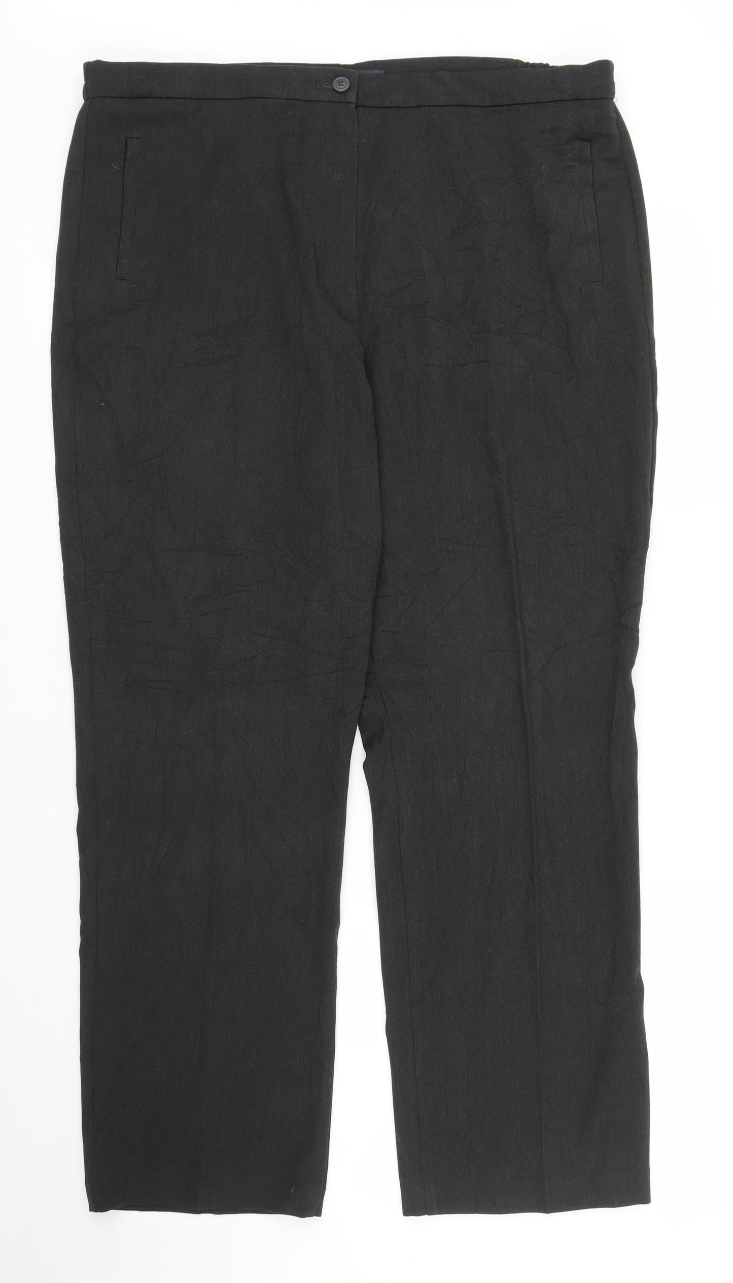 M&S Womens Grey   Trousers  Size 16 L28 in