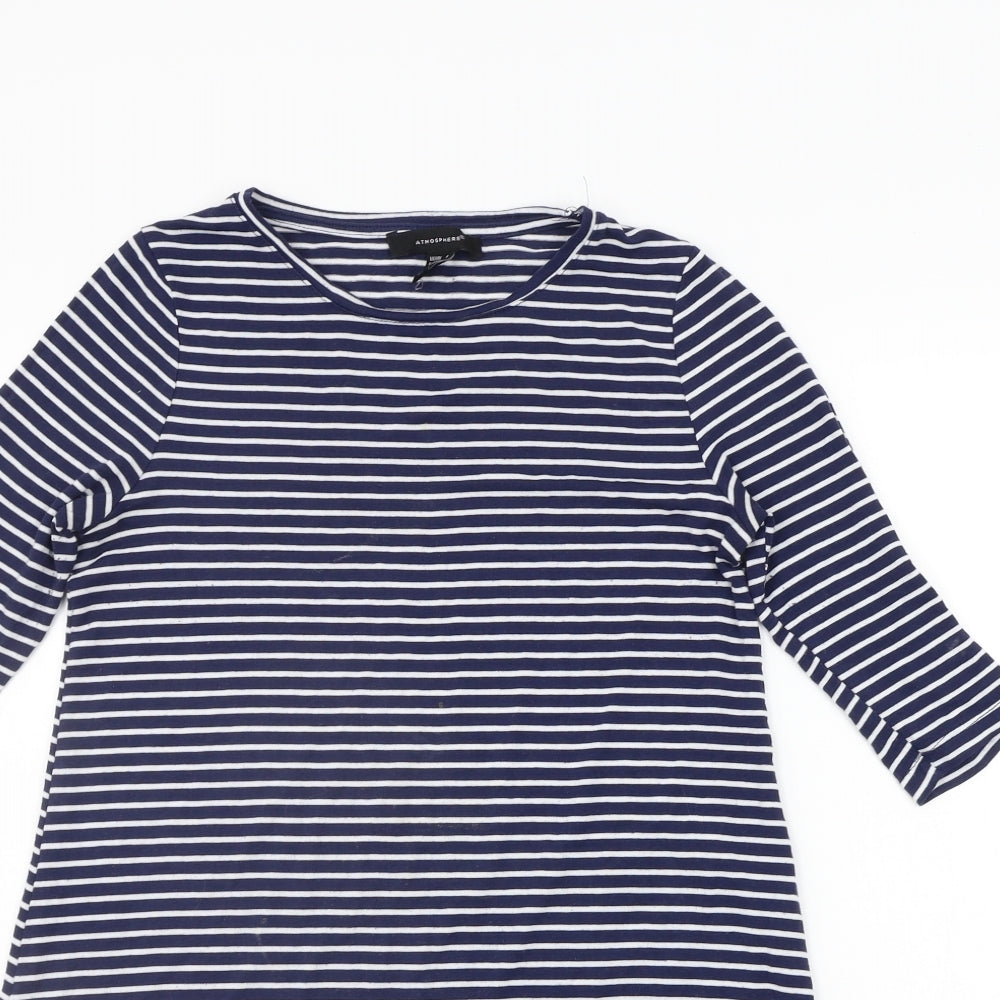 Atmosphere Womens Blue Striped  A-Line  Size 8