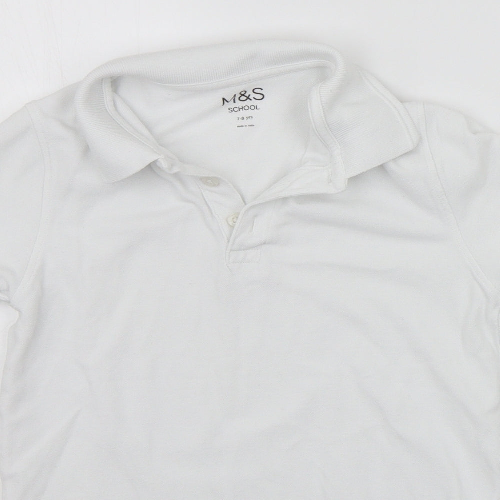Marks and Spencer Girls White   Basic Polo Size 7-8 Years