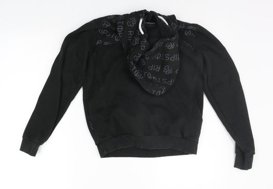 Ribstop Boys Black   Pullover Hoodie Size L