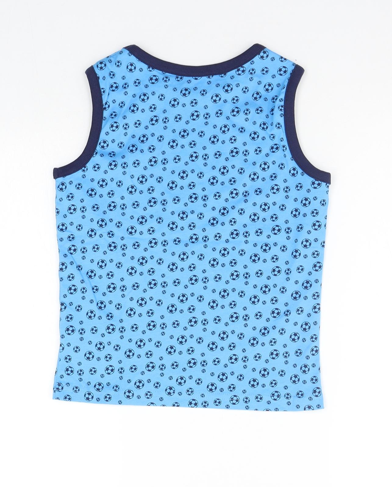 Nutmeg Boys Blue Geometric  Basic Tank Size 5-6 Years