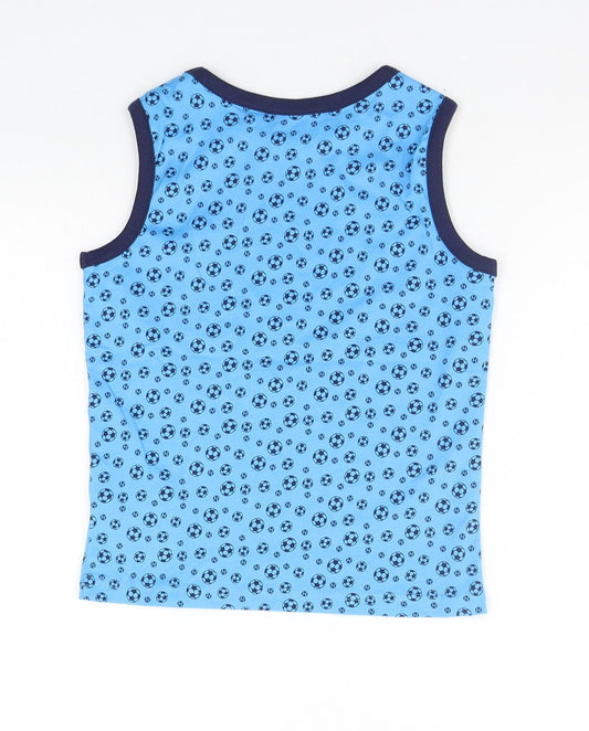 Nutmeg Boys Blue Geometric  Basic Tank Size 5-6 Years