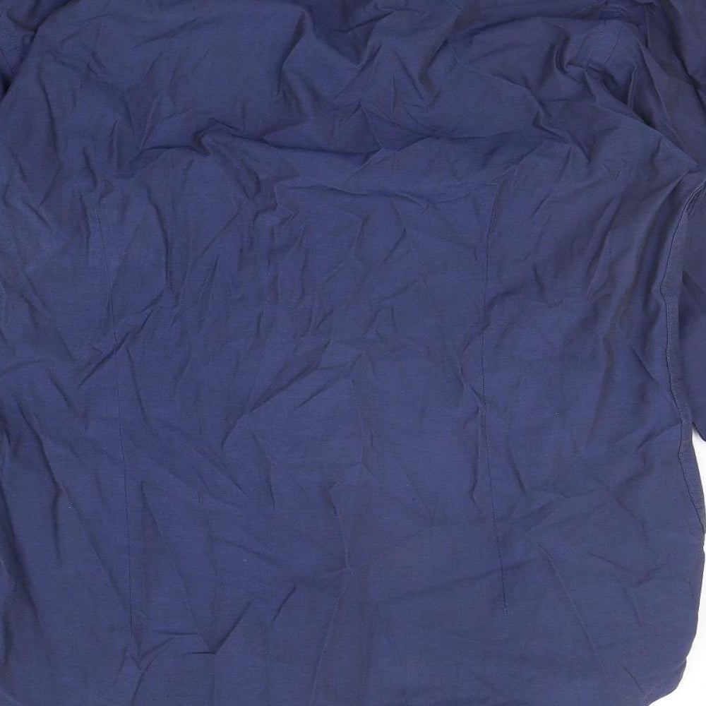 Moss London Mens Blue    Button-Up Size 16