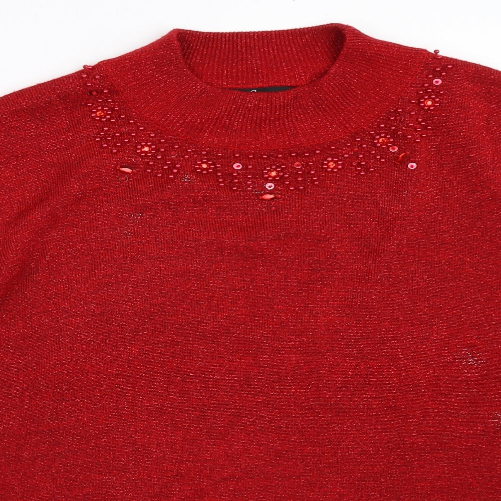 BM Womens Red   Pullover Jumper Size L