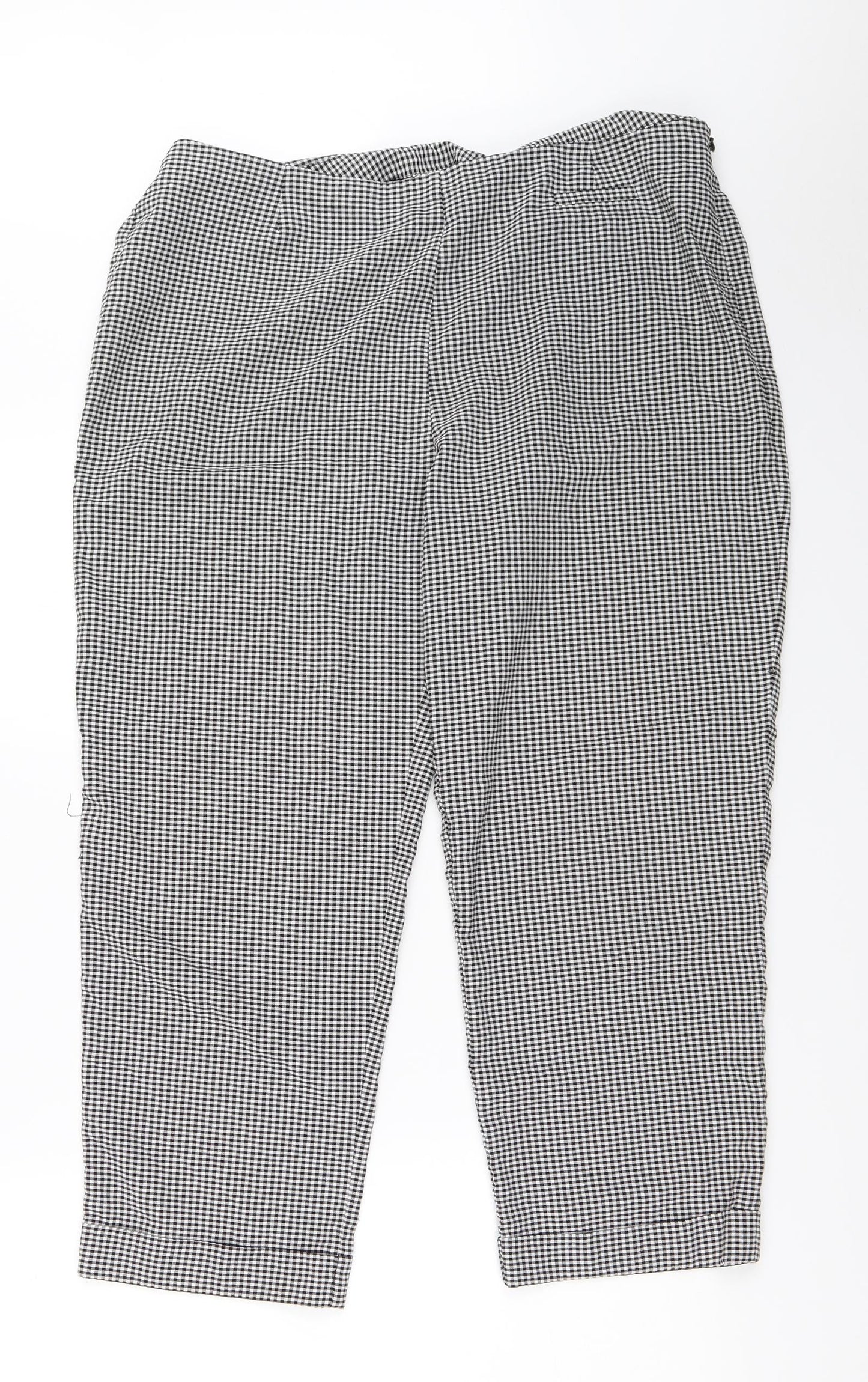 Casual Club Womens Black Check  Trousers  Size 18 L24.5 in