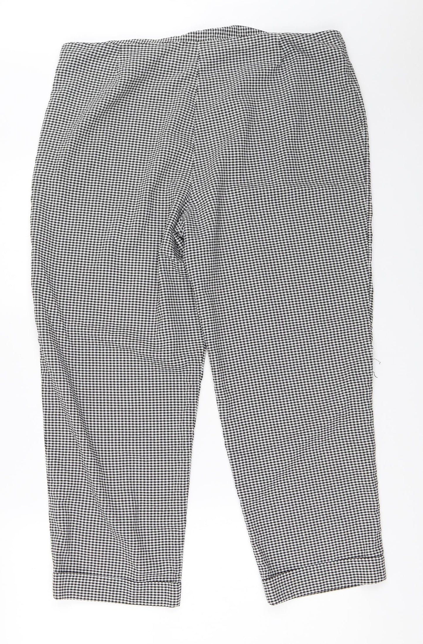 Casual Club Womens Black Check  Trousers  Size 18 L24.5 in