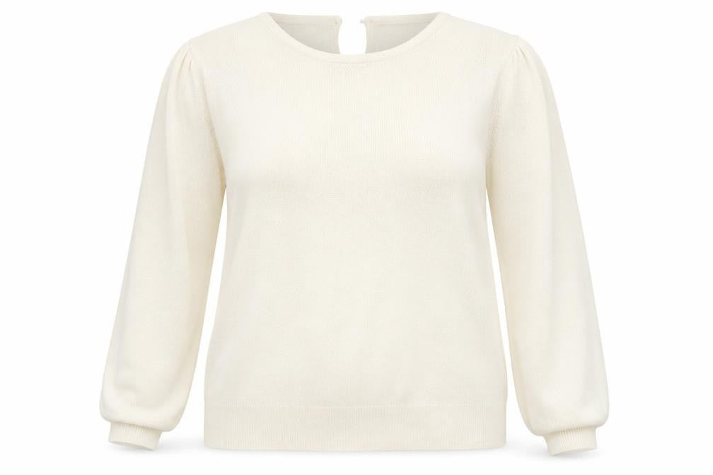 Front view of Atmosphere women’s white jumper, size UK 16