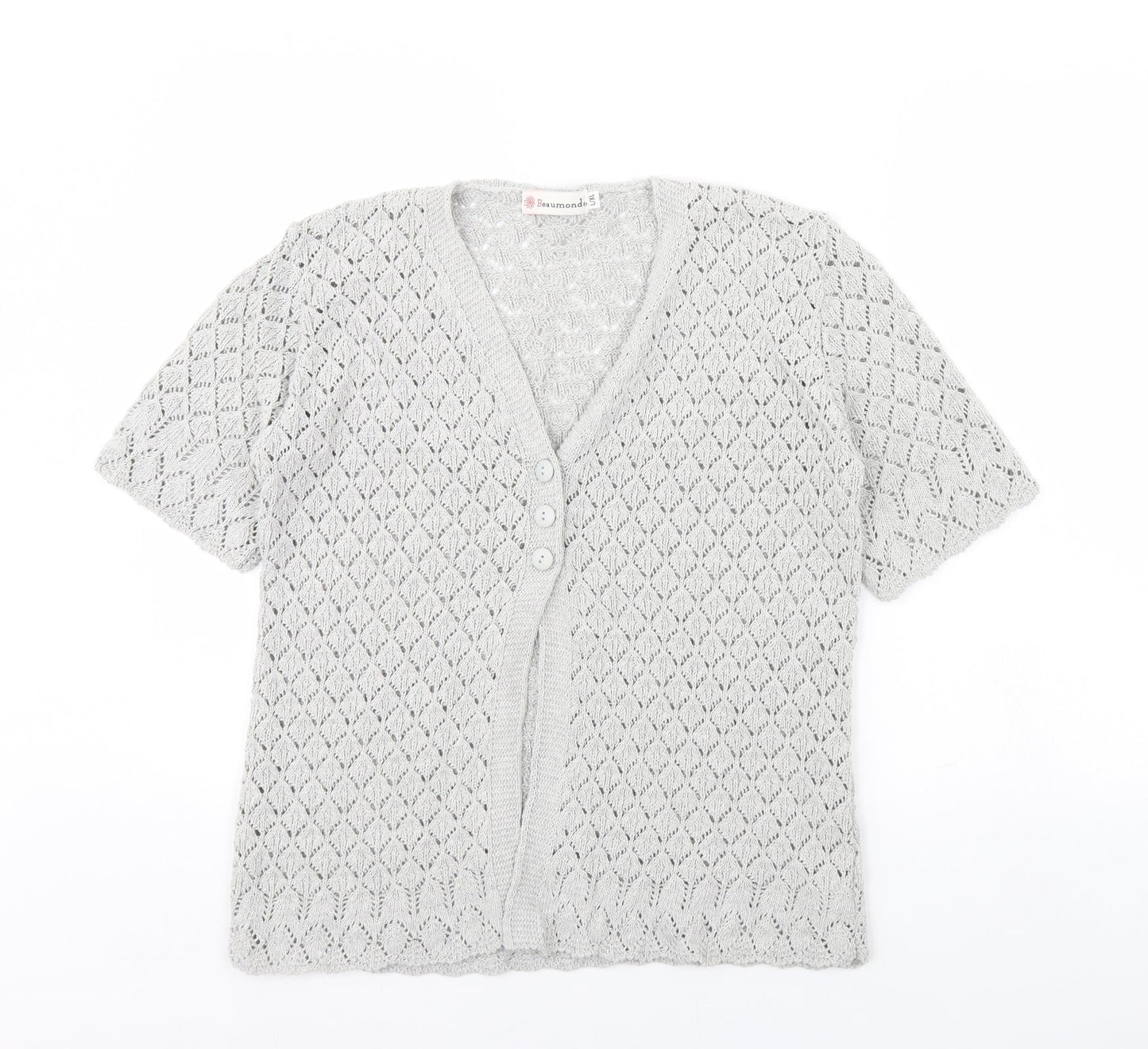 Beaumonde Womens Grey   Cardigan Jumper Size L