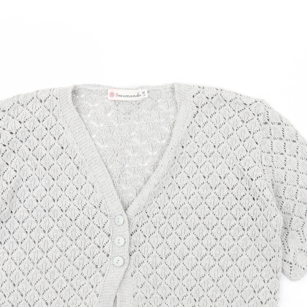 Beaumonde Womens Grey   Cardigan Jumper Size L