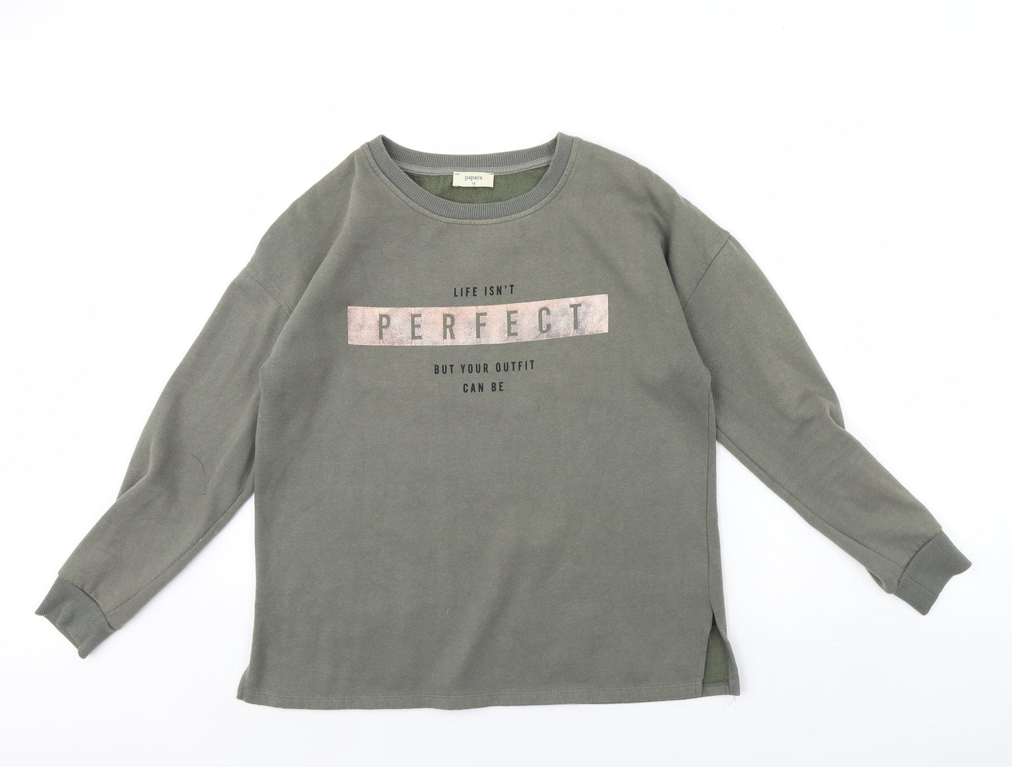 Papaya Womens Green   Pullover Jumper Size 14