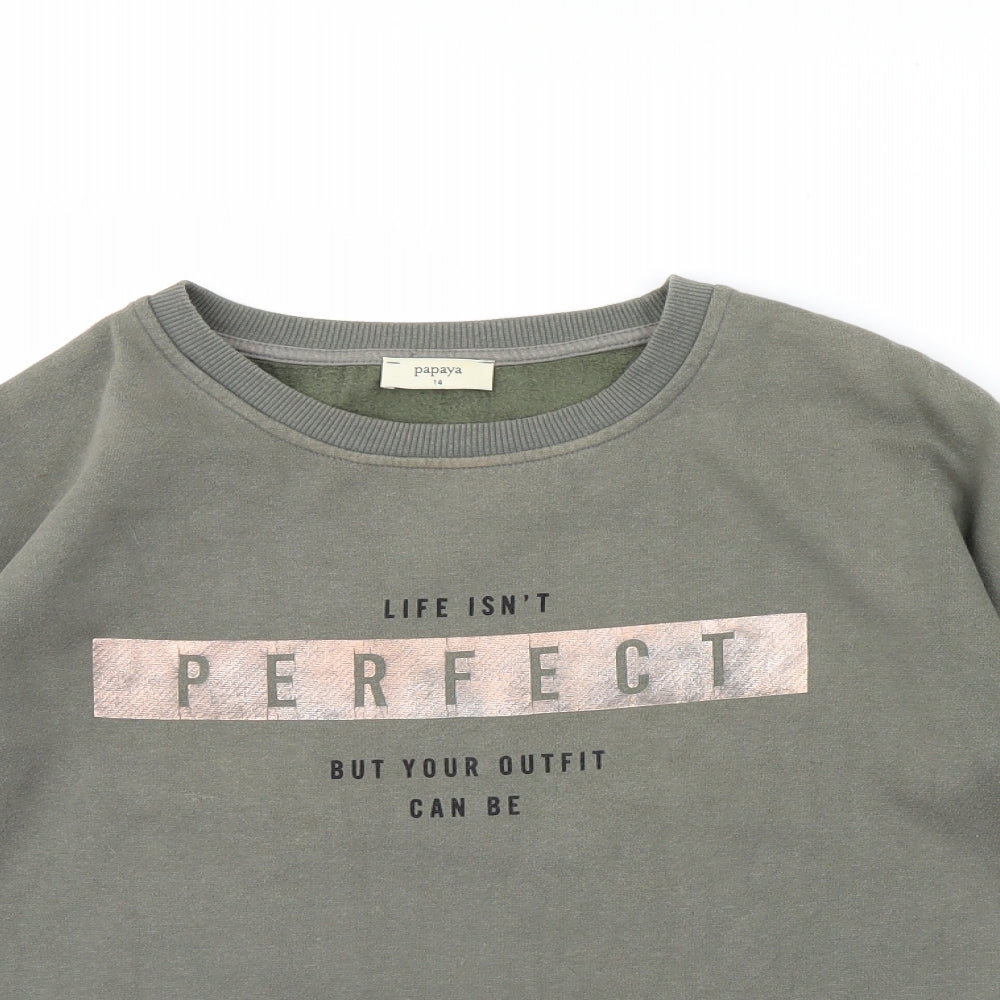 Papaya Womens Green   Pullover Jumper Size 14