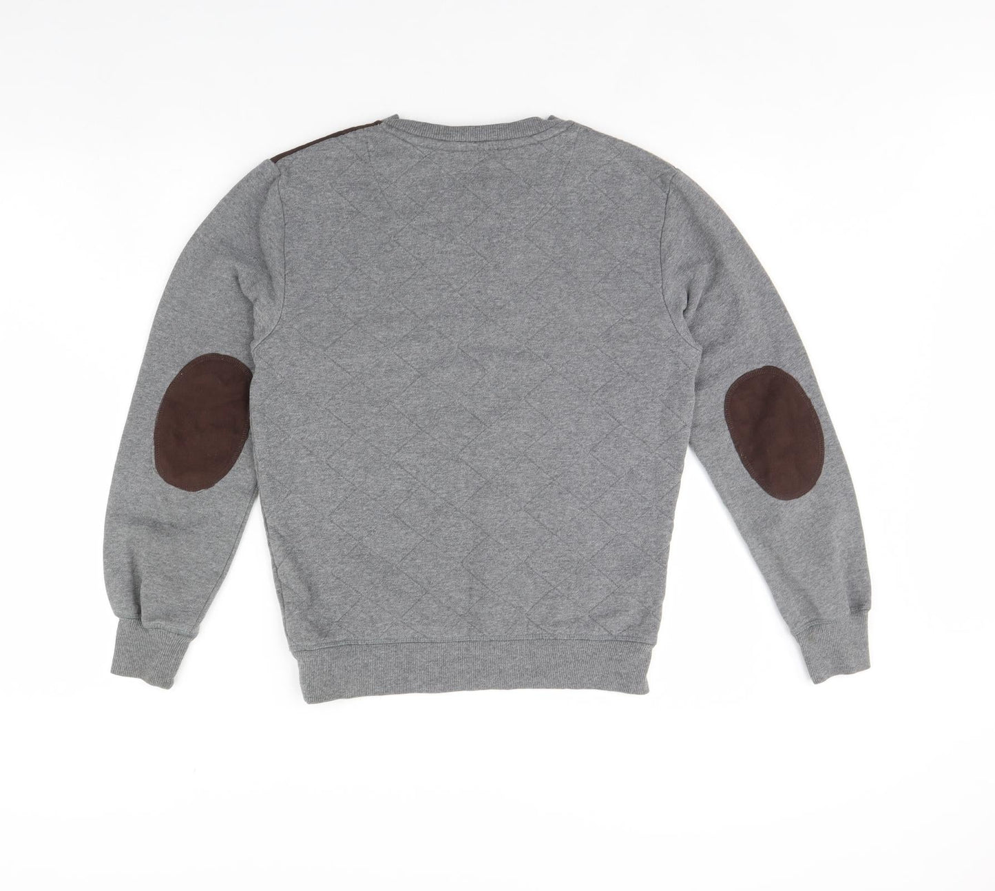 Blue Inc Mens Grey   Pullover Jumper Size XS  - Elbow pads