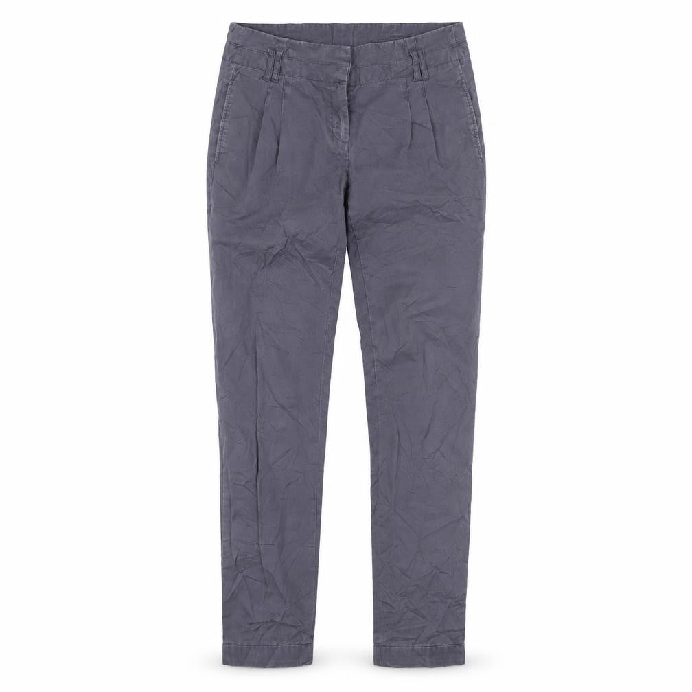 Front view of Vera Moda women’s blue trousers, size UK 34, in, 30-inch leg