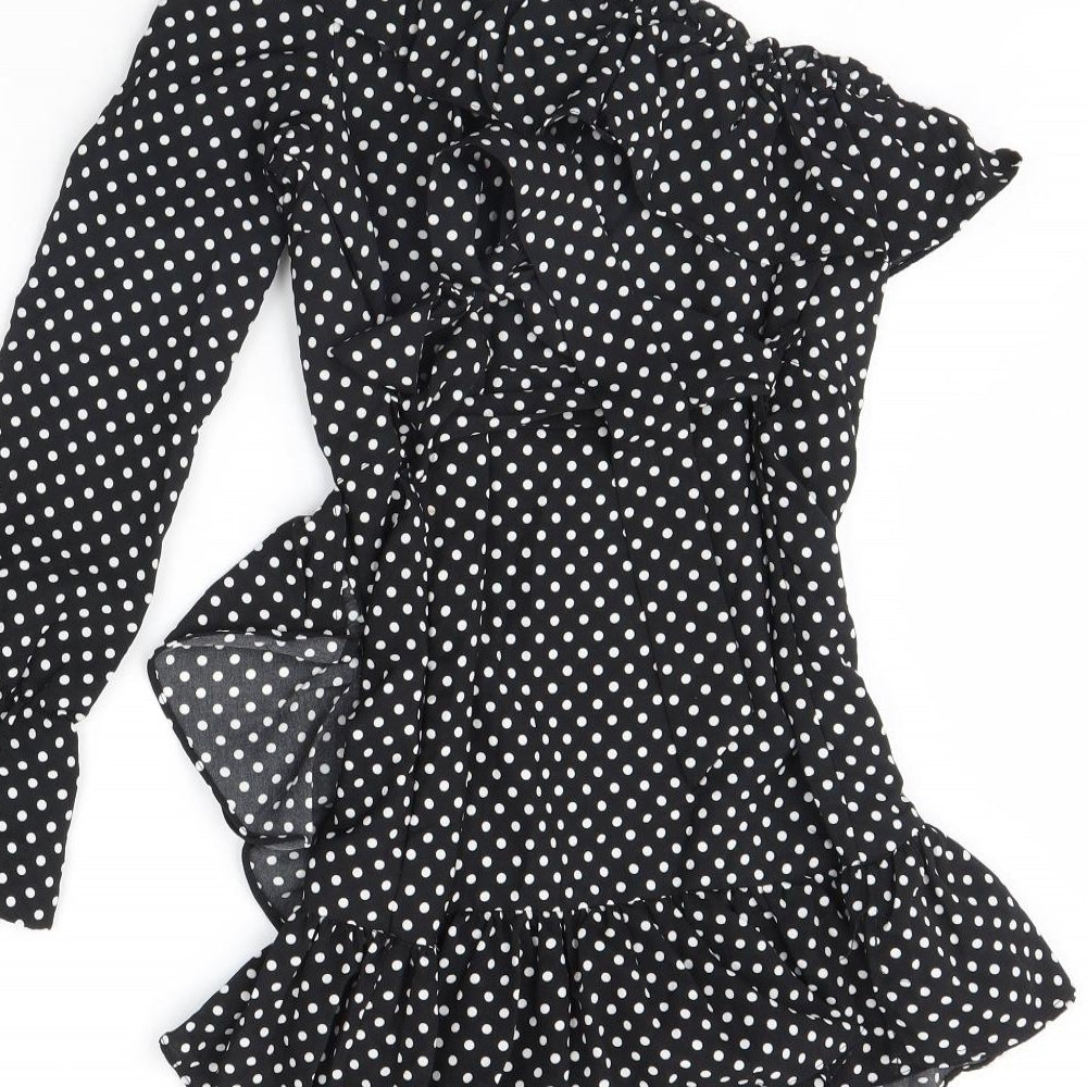 Saint Genies Womens Black Polka Dot  Mini  Size 6