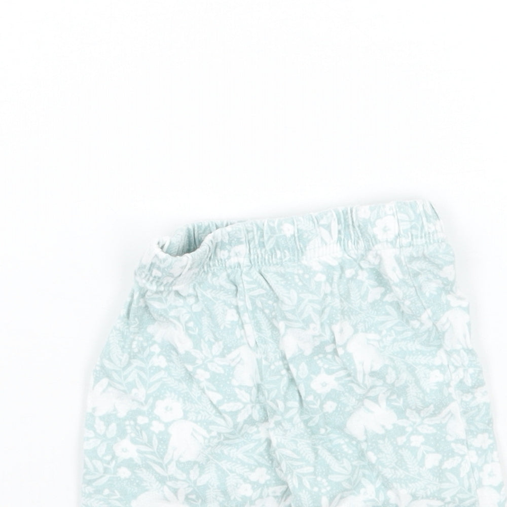 TU Girls Green Floral  Sweatpants Trousers Size 0-3 Months