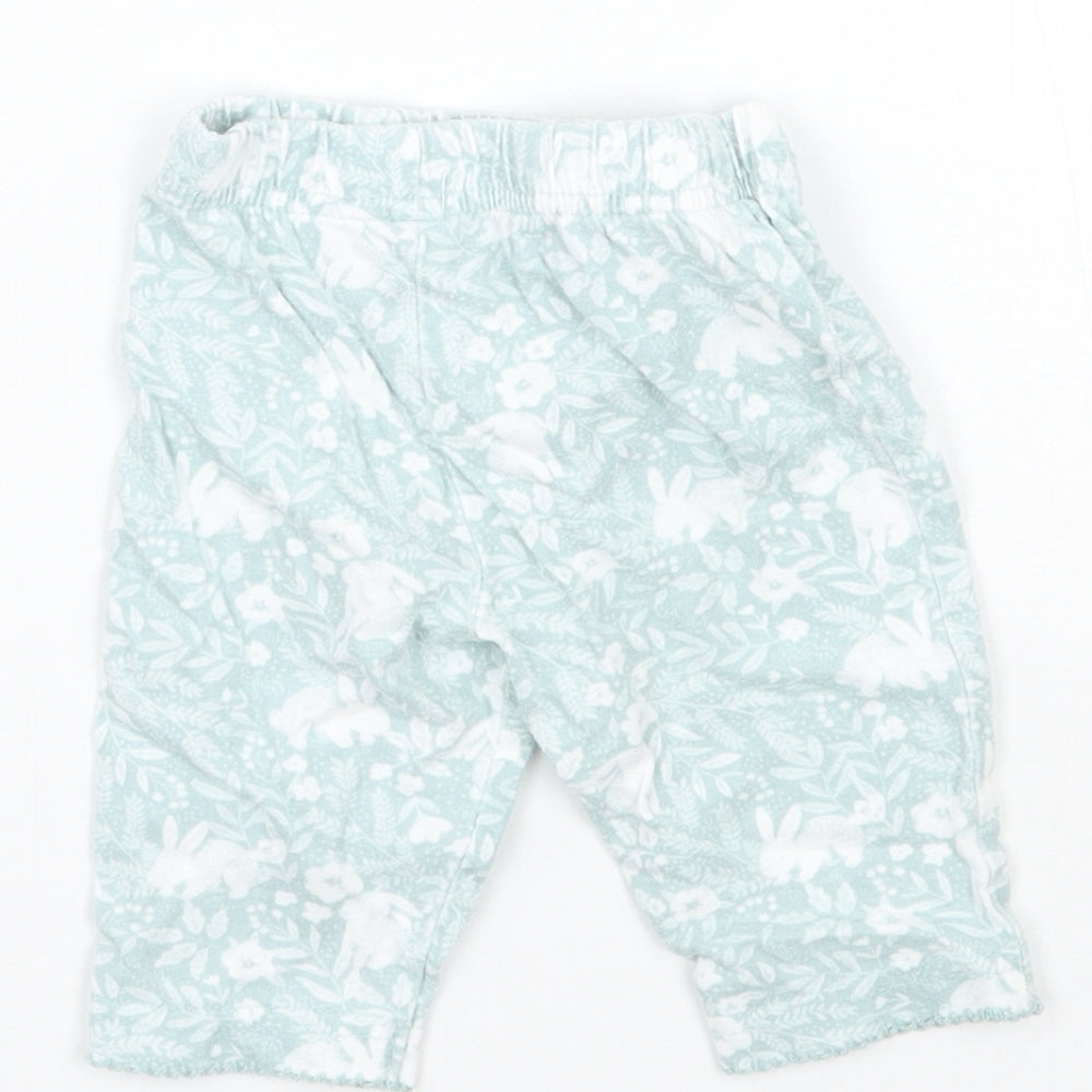 TU Girls Green Floral  Sweatpants Trousers Size 0-3 Months