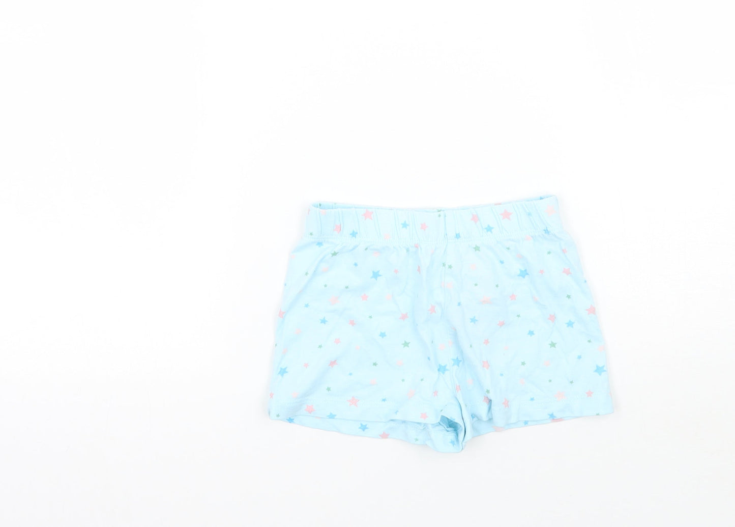 Marks and Spencer Girls Blue Geometric  Cropped Trousers Size 12-18 Months