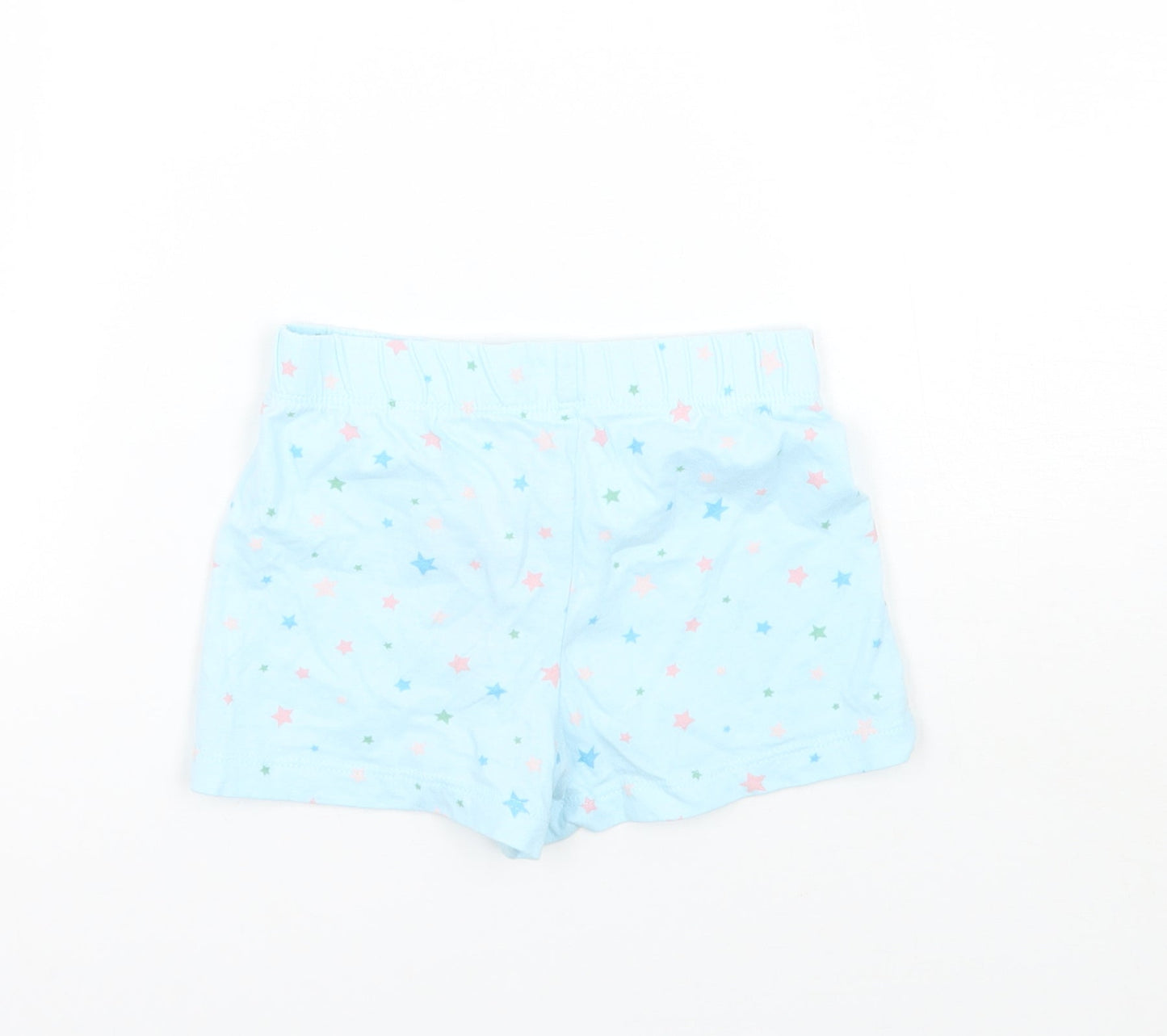 Marks and Spencer Girls Blue Geometric  Cropped Trousers Size 12-18 Months