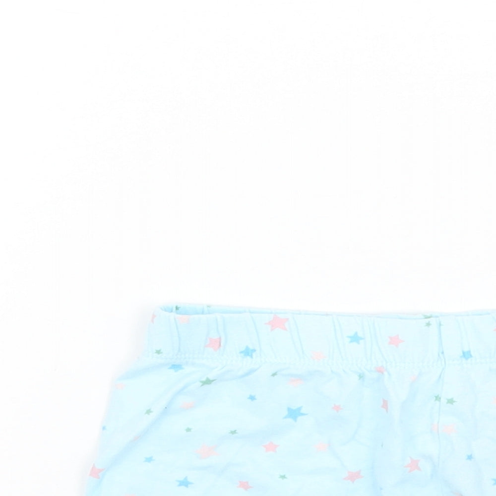 Marks and Spencer Girls Blue Geometric  Cropped Trousers Size 12-18 Months