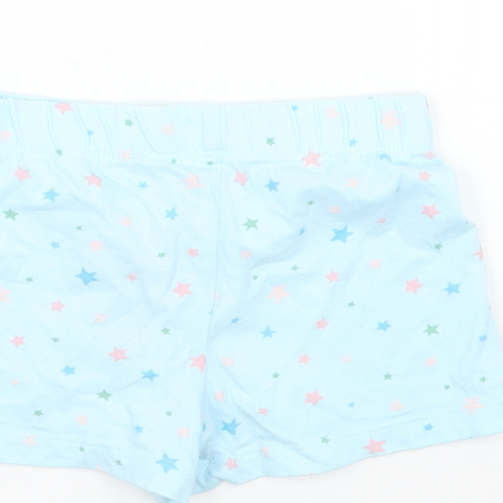 Marks and Spencer Girls Blue Geometric  Cropped Trousers Size 12-18 Months