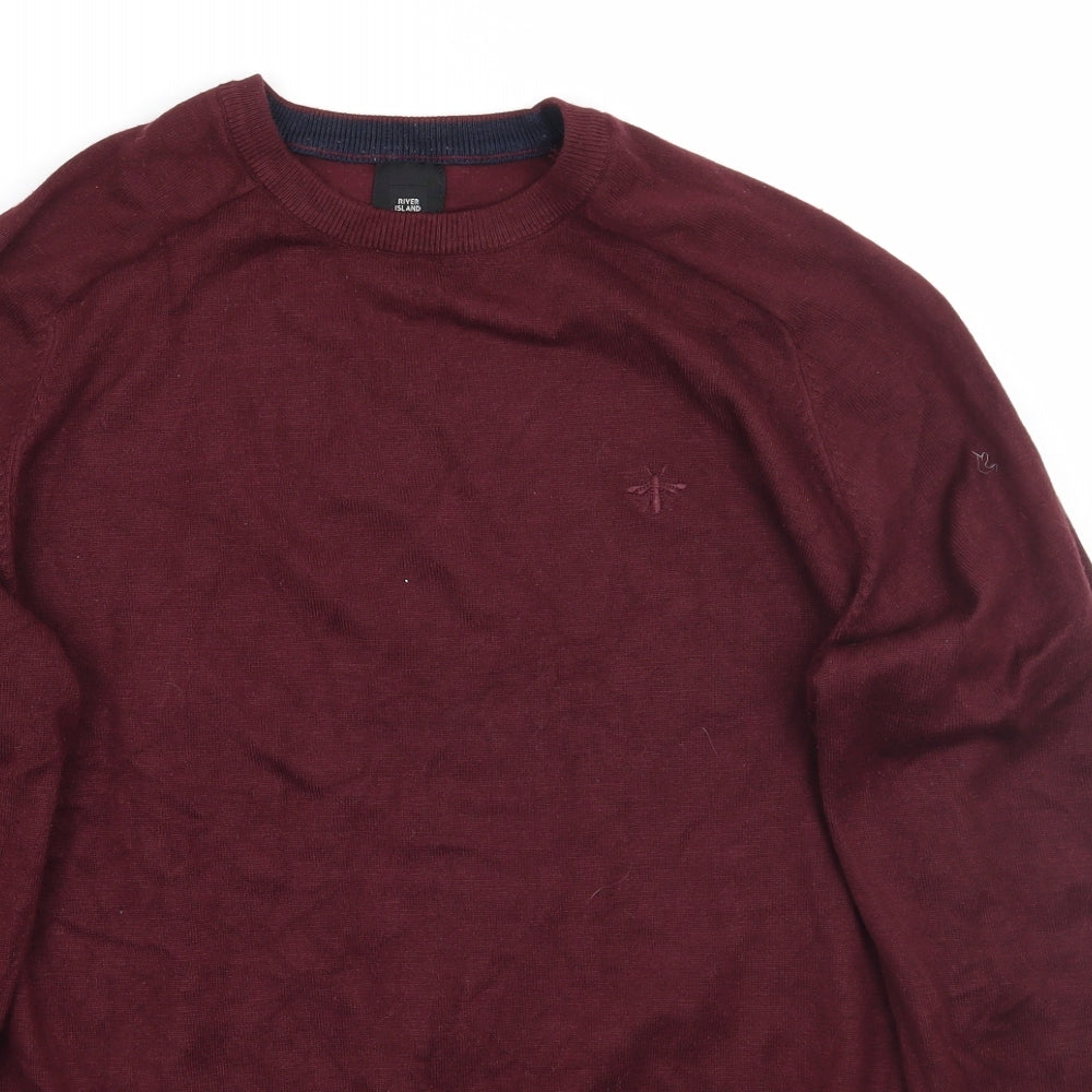 River Island Mens Purple   Pullover Jumper Size M