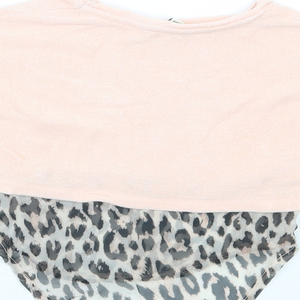 Mini Club Girls Pink Animal Print  Basic T-Shirt Size 0-3 Months