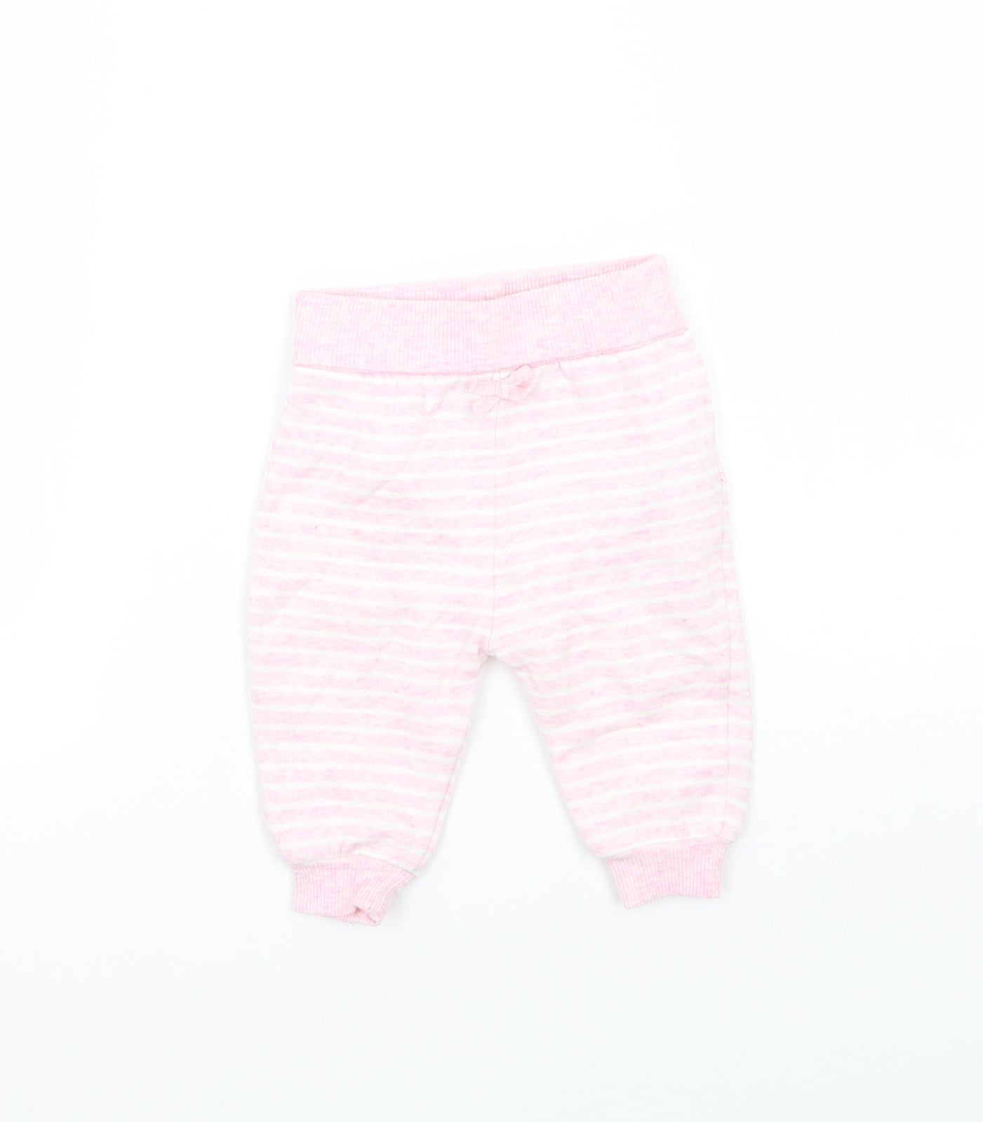 Earlydays Girls Pink Striped  Sweatpants Trousers Size 0-3 Months